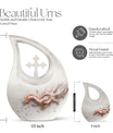 10-inch Dragon themed, Cross Drop design cremation urn
