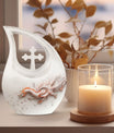 10-inch Dragon themed, Cross Drop design cremation urn