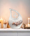 10-inch Dragon themed, Cross Drop design cremation urn