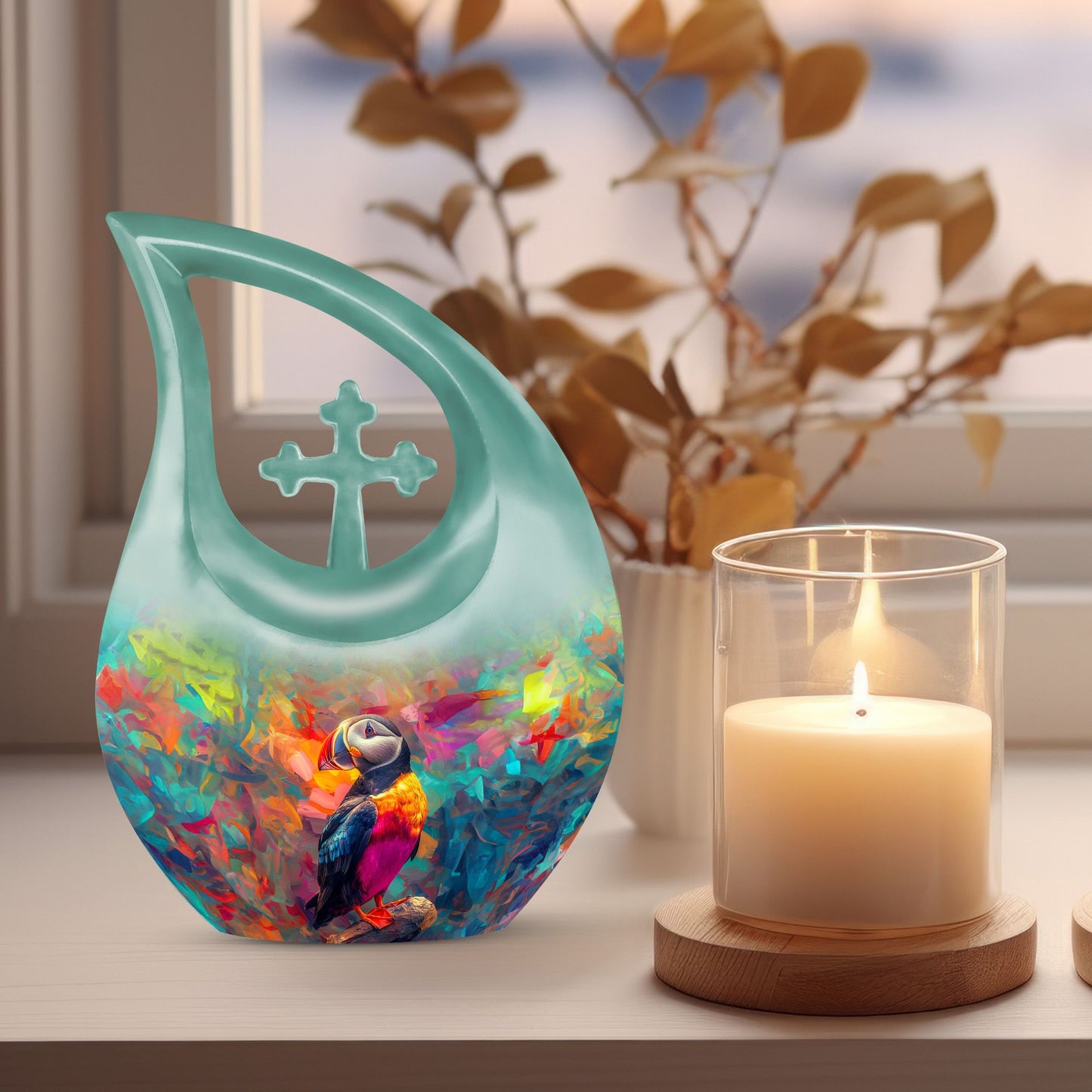 10-inch Puffin Bird themed Cross Drop design 