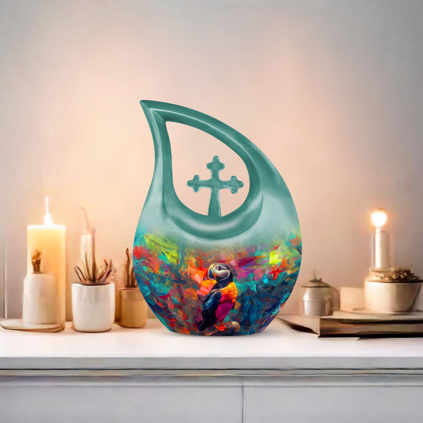 10-inch Puffin Bird themed Cross Drop design 