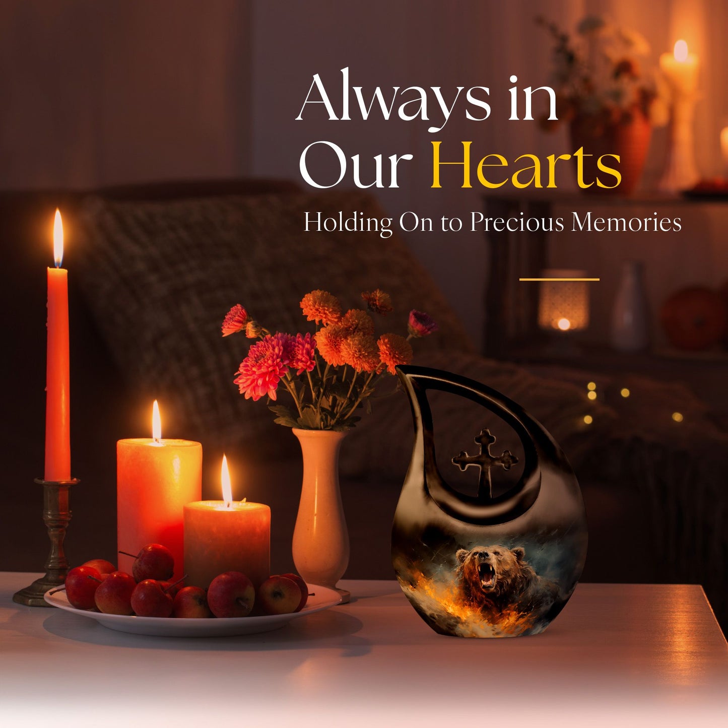 10-inch Grizzly Bear Memorial Urn