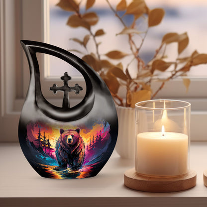 10-inch Grizzly Bear Mini Urn 