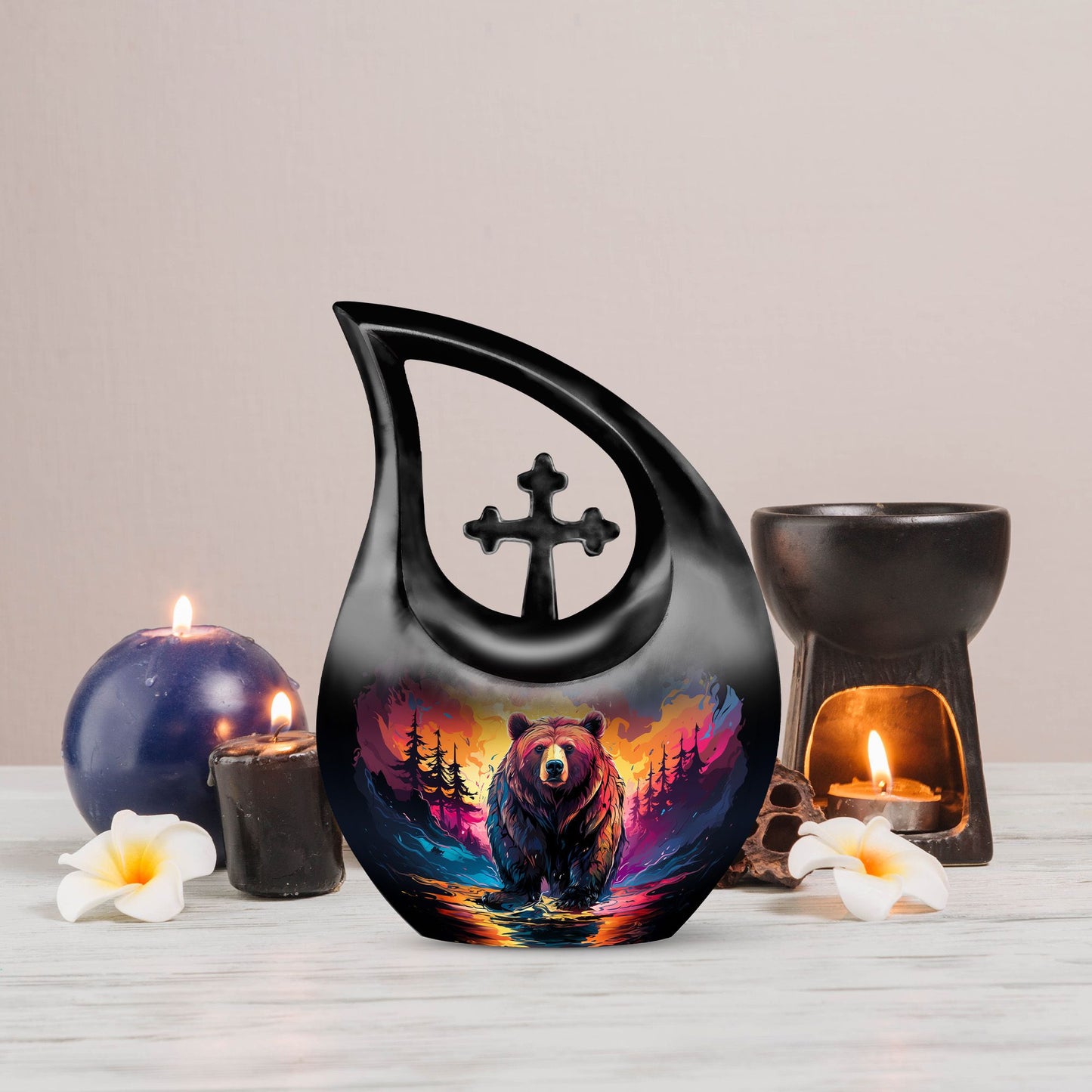 10-inch Grizzly Bear Mini Urn 