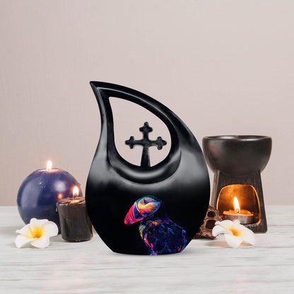 10 inch Puffin Bird memorial urn,