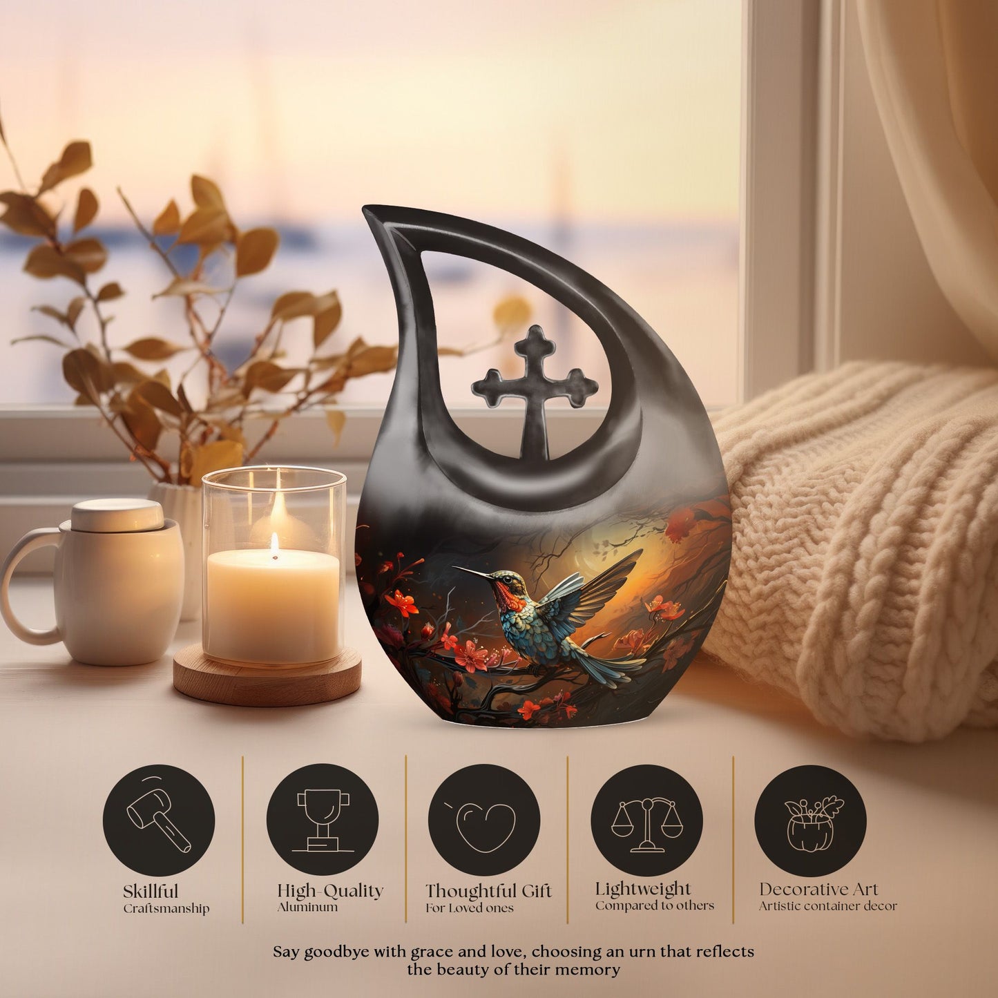 10-inch Humming Bird Urn 