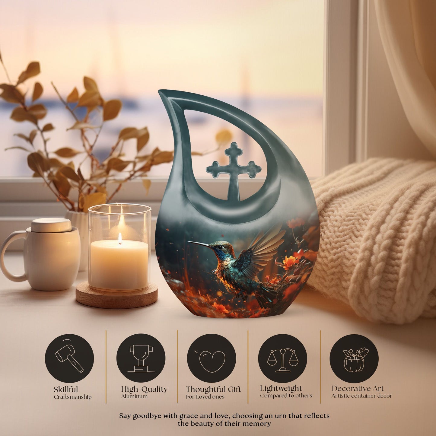 10-inch Humming Bird Urn, 