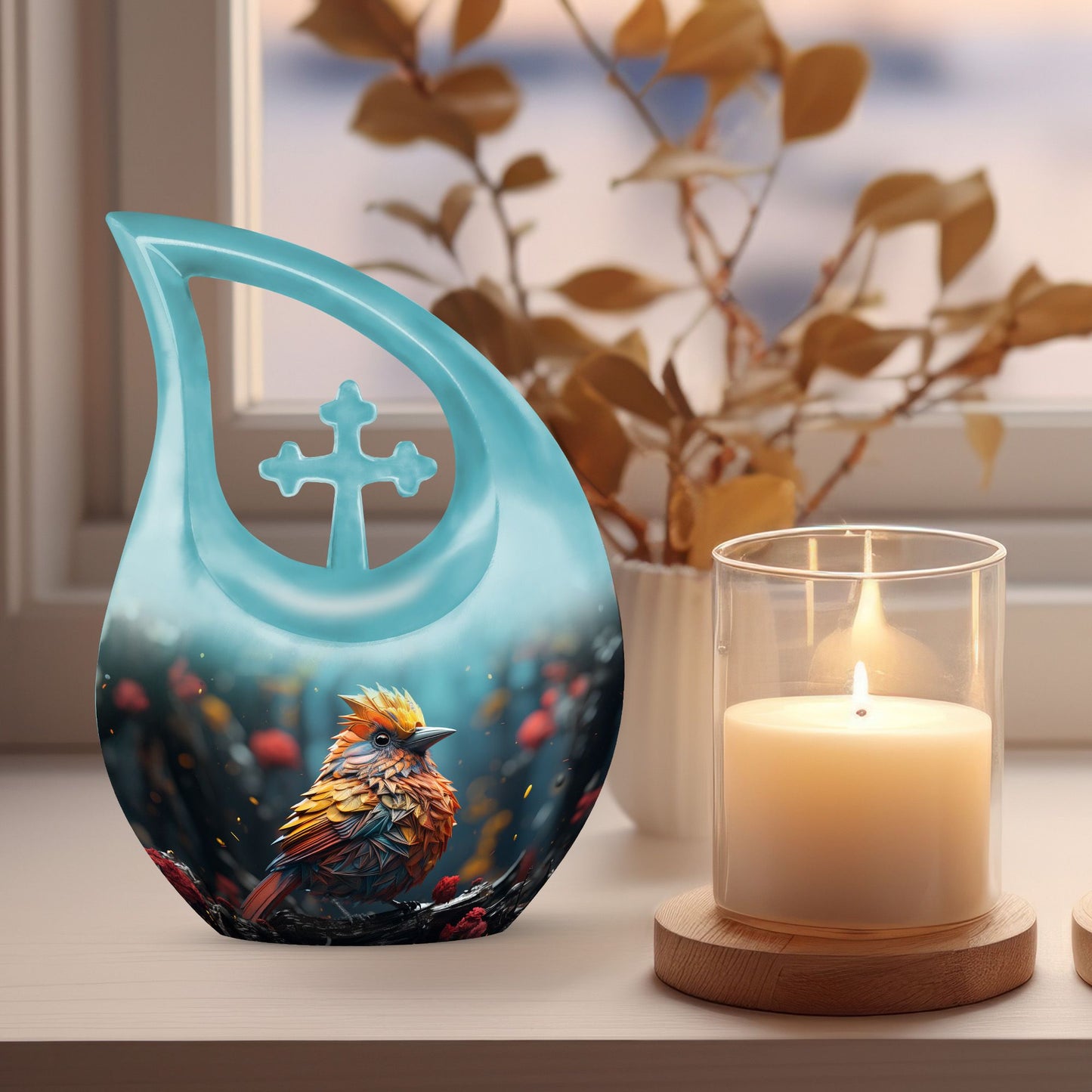 10-inch Cardinal Bird Urn