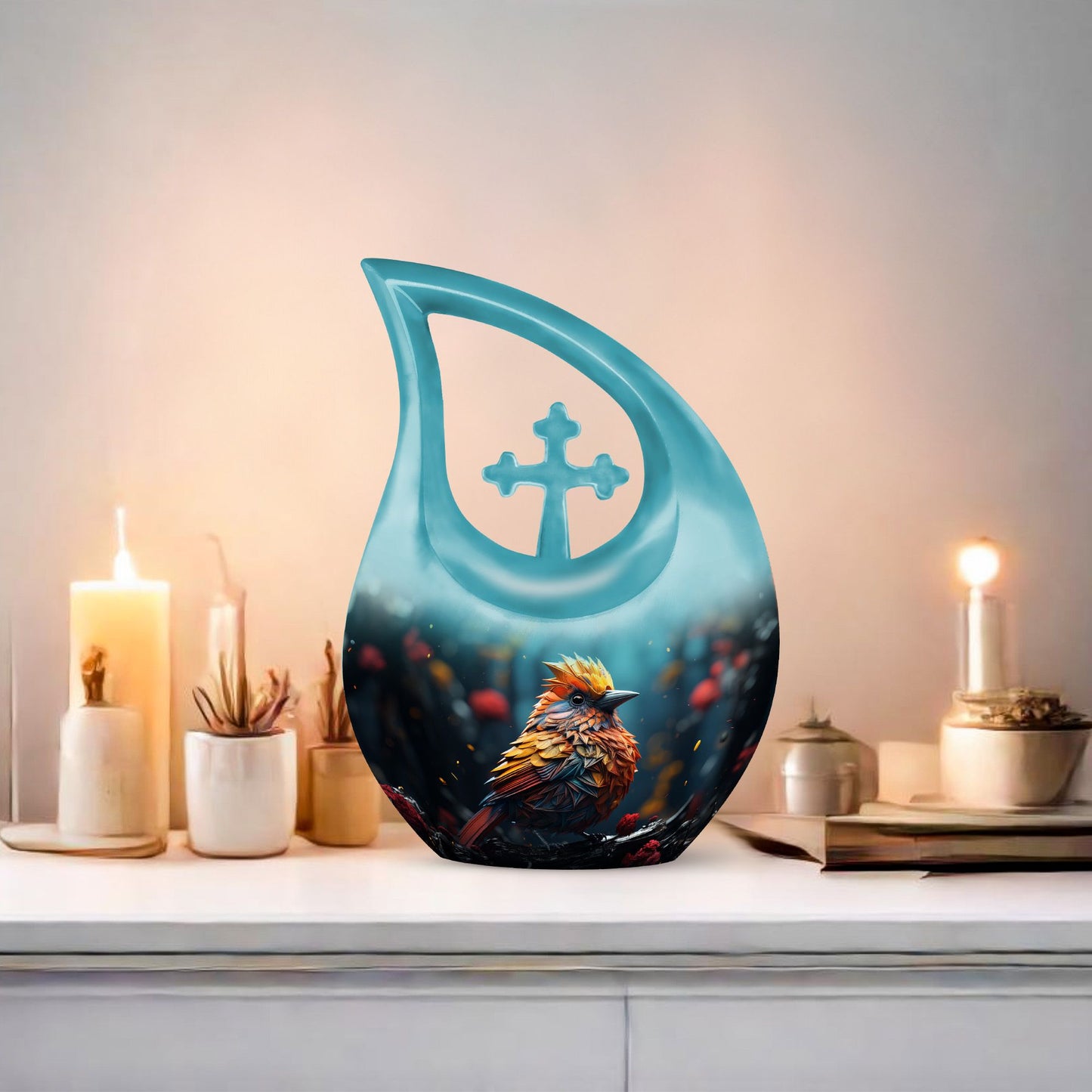 10-inch Cardinal Bird Urn