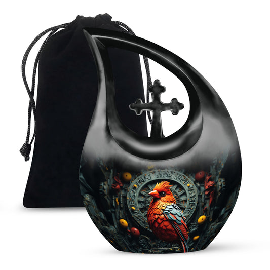 10 inch Cardinal Bird themed Memorial Urn 