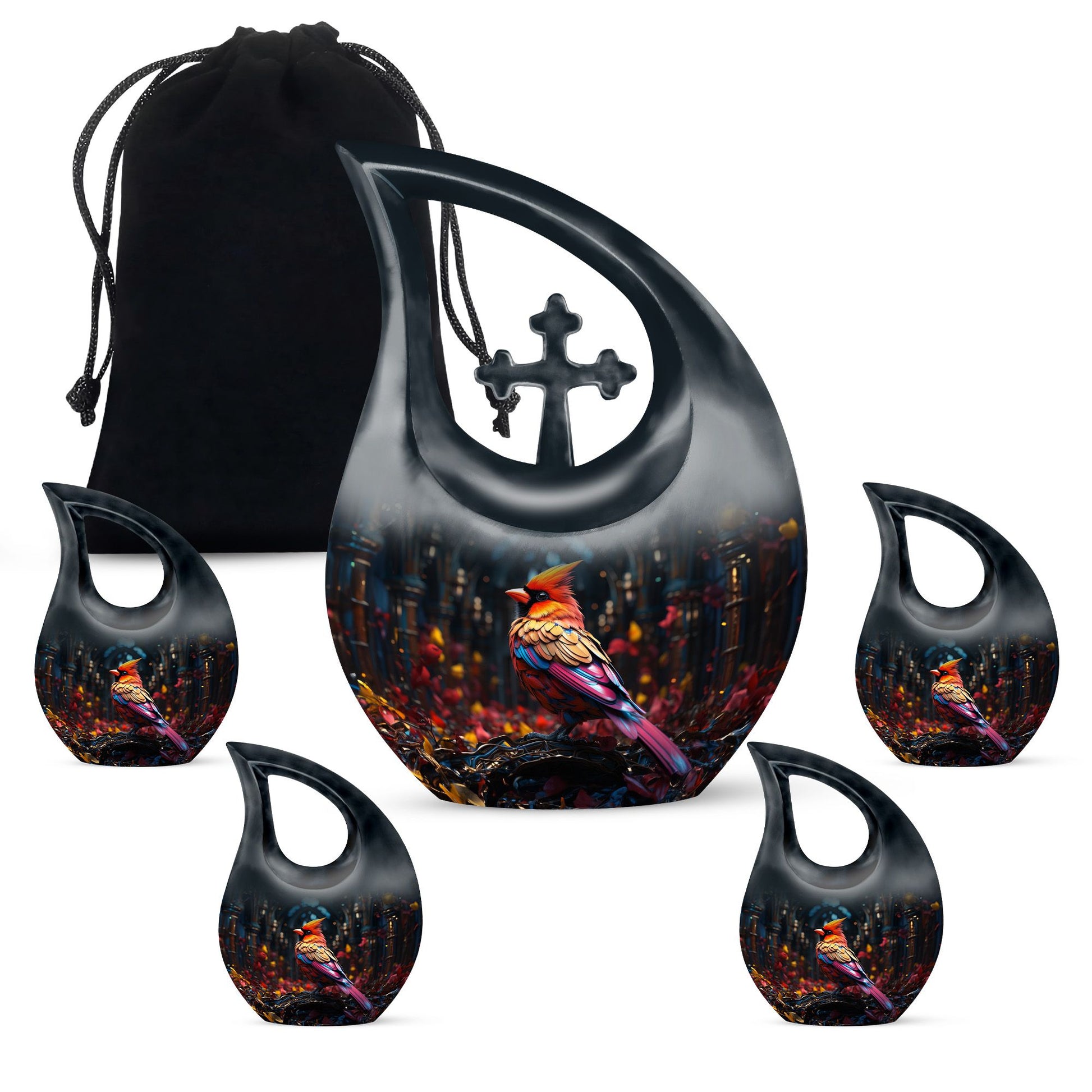 10-inch Cardinal Bird Urn