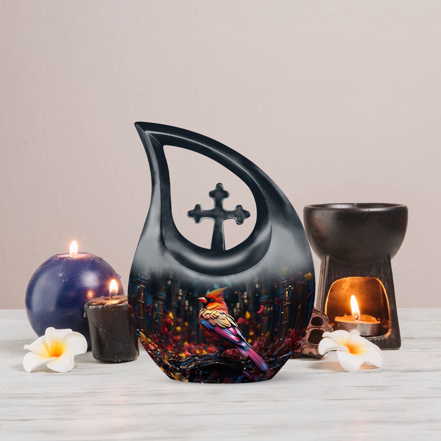 10-inch Cardinal Bird Urn