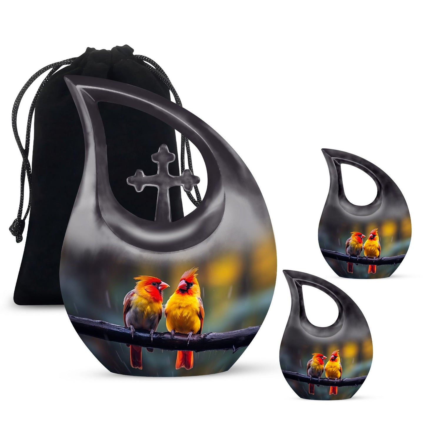 10 inch Cardinal Bird Urn