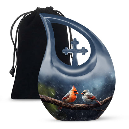 10-inch Large Cardinal Bird Urn 
