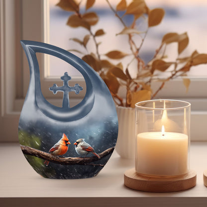 10-inch Large Cardinal Bird Urn 