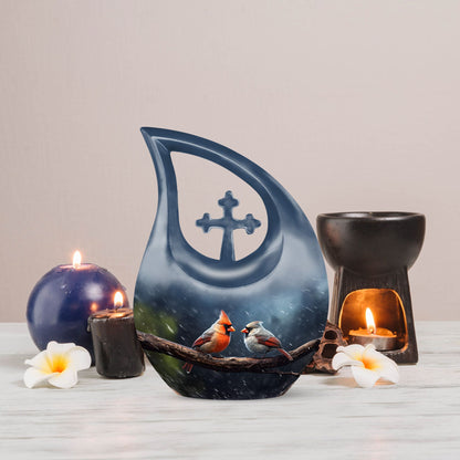 10-inch Large Cardinal Bird Urn 