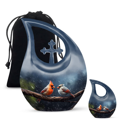 10-inch Large Cardinal Bird Urn 