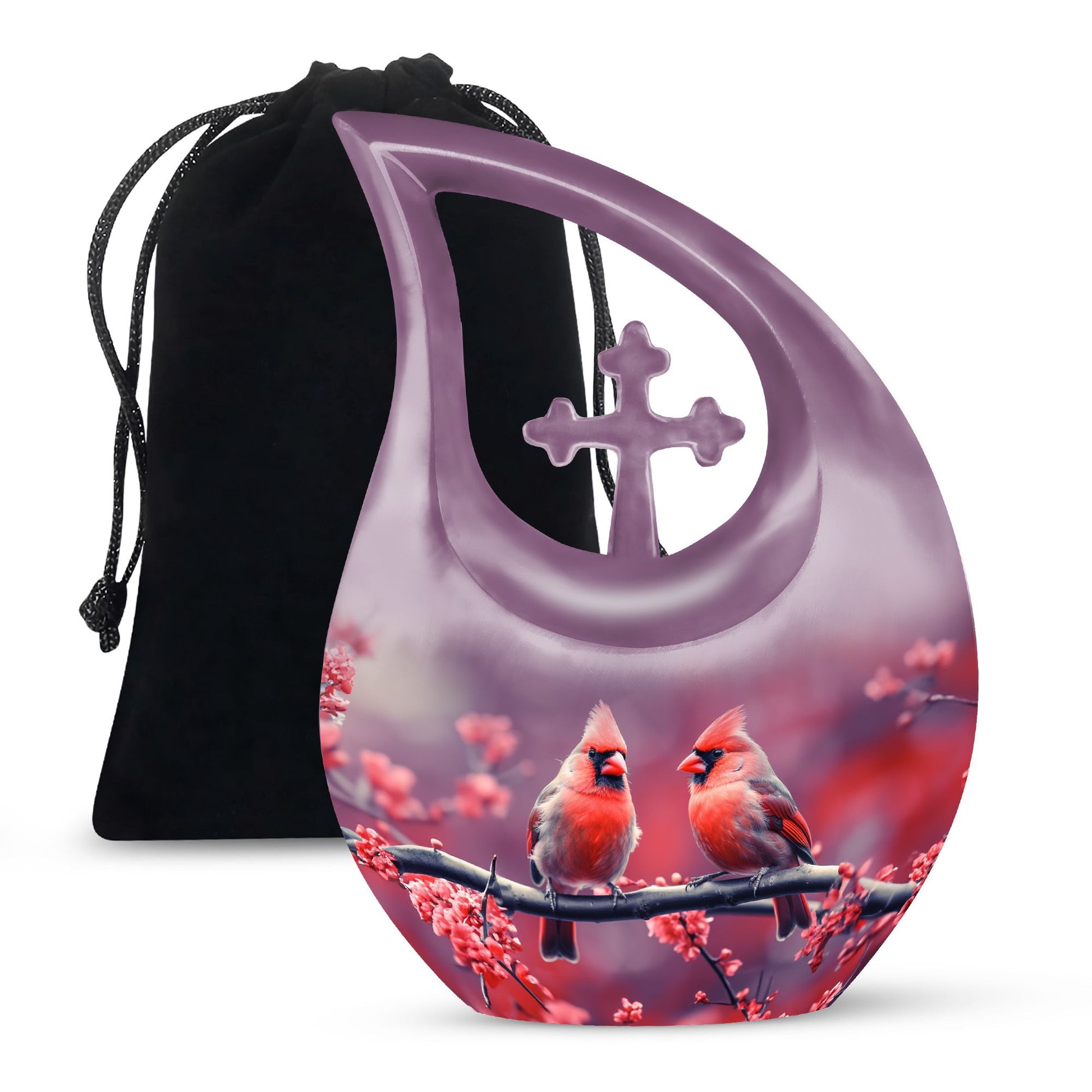 10-inch aluminium Cardinal Bird Urn 