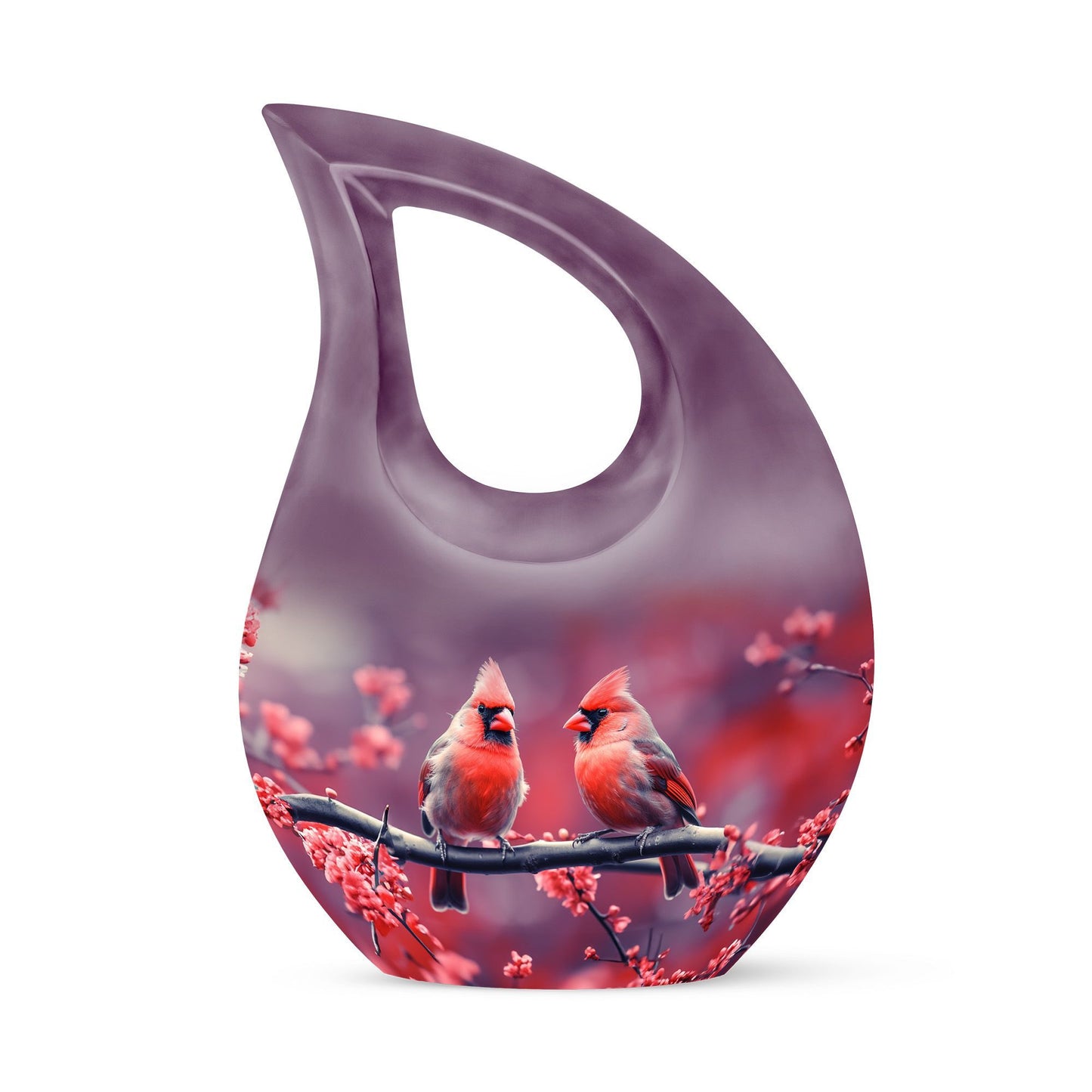 10-inch aluminium Cardinal Bird Urn 