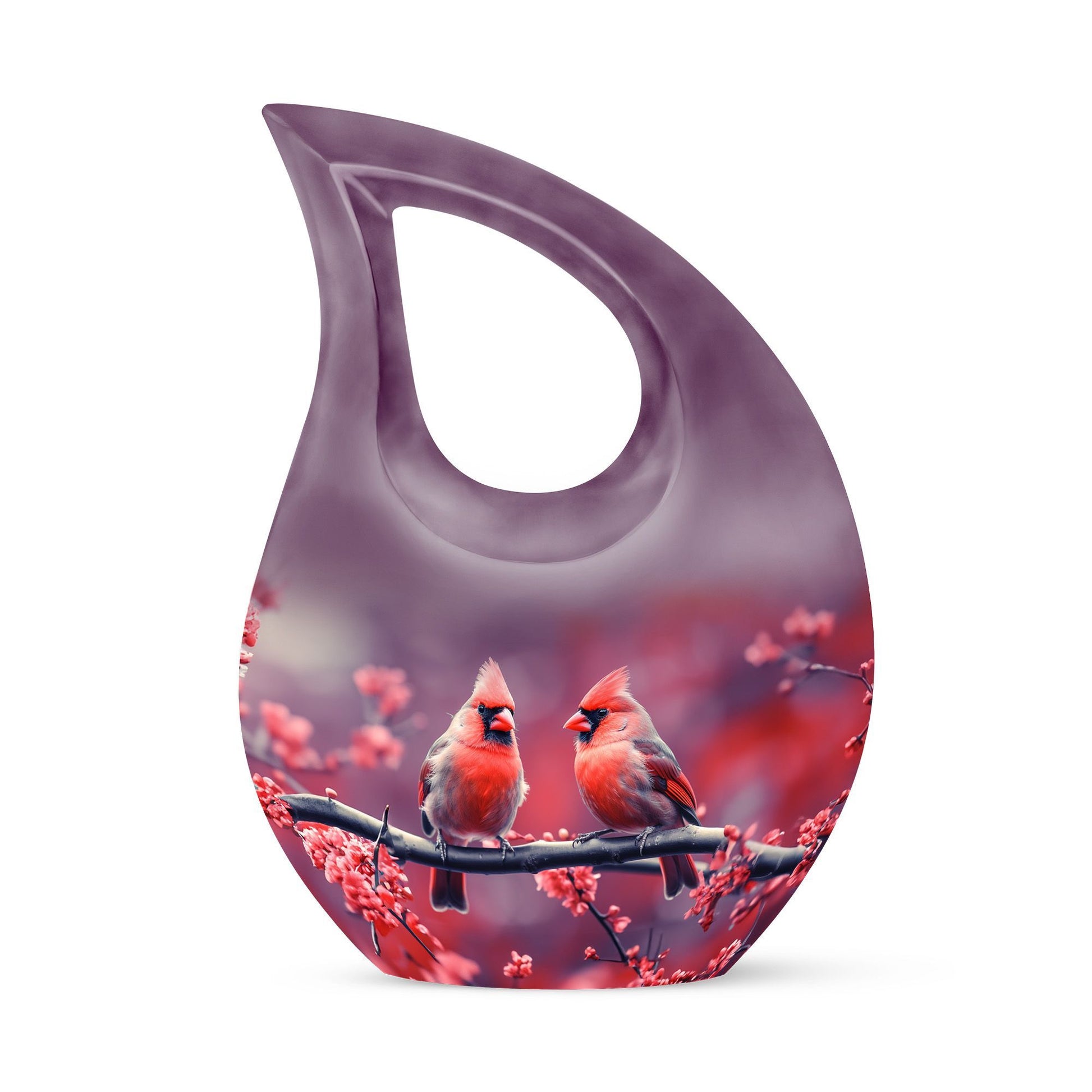 10-inch aluminium Cardinal Bird Urn 