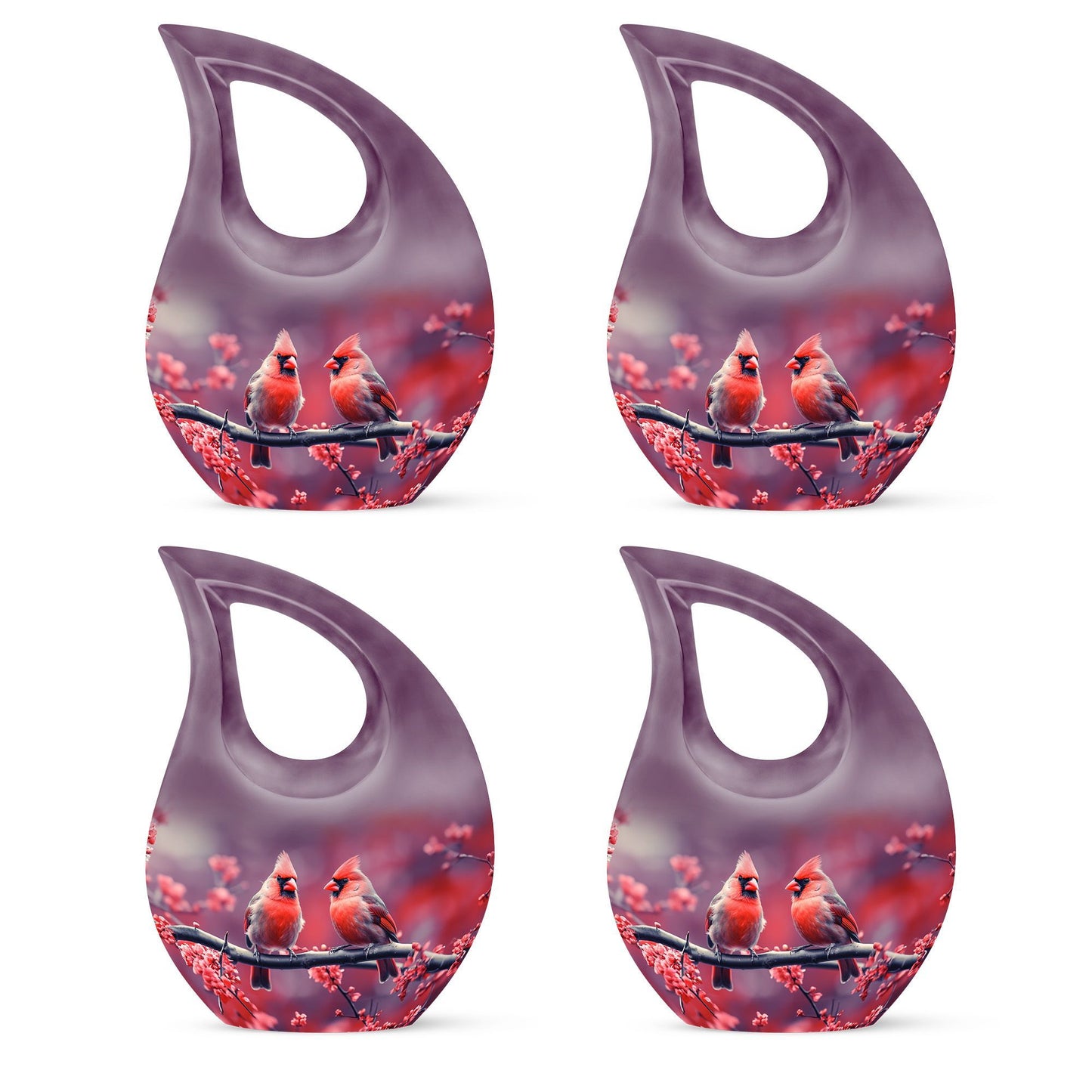 10-inch aluminium Cardinal Bird Urn 