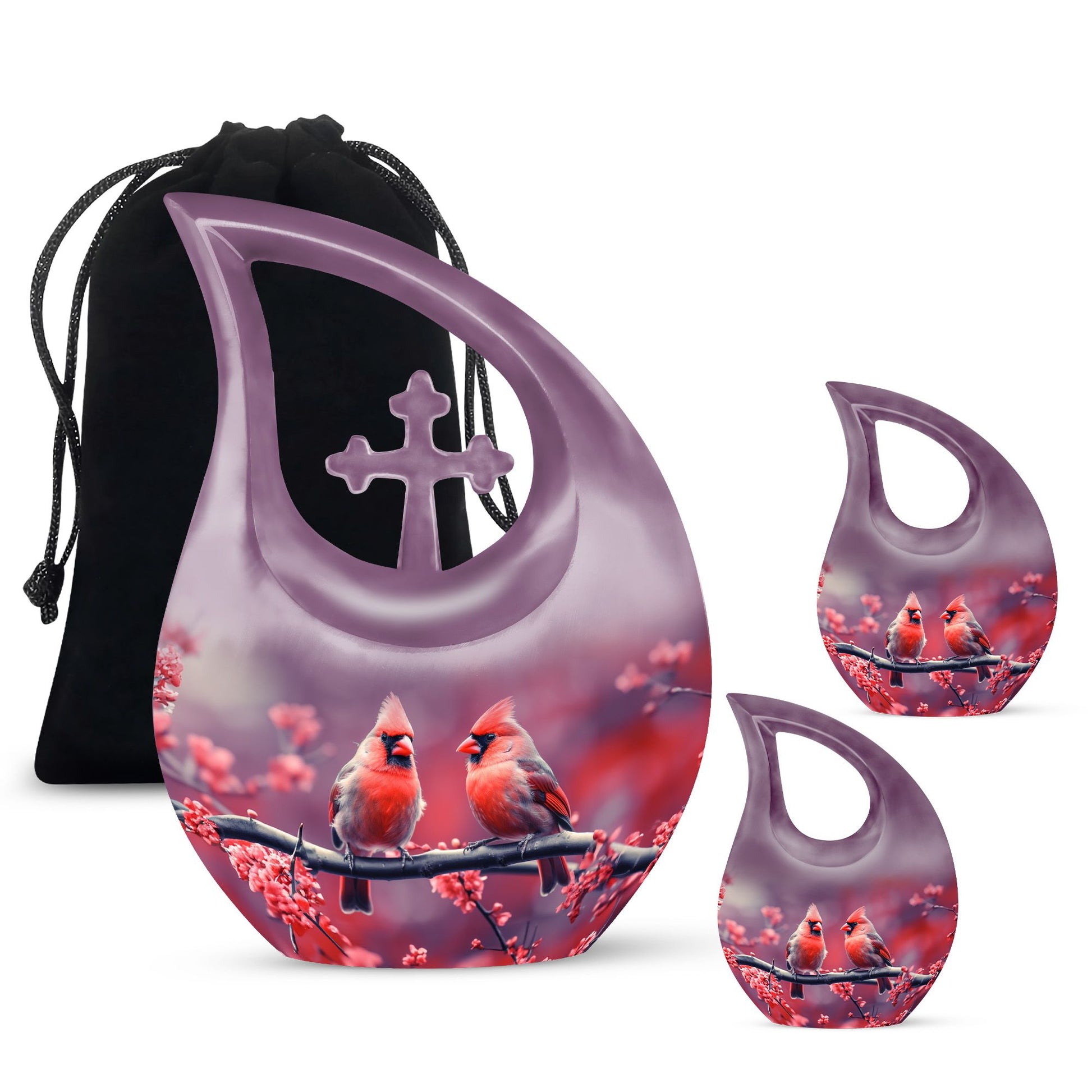 10-inch aluminium Cardinal Bird Urn 