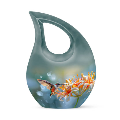 10 inch Cross Drop Humming Bird Urn 