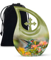 10-inch Humming Bird Cross Drop Memorial Urn,