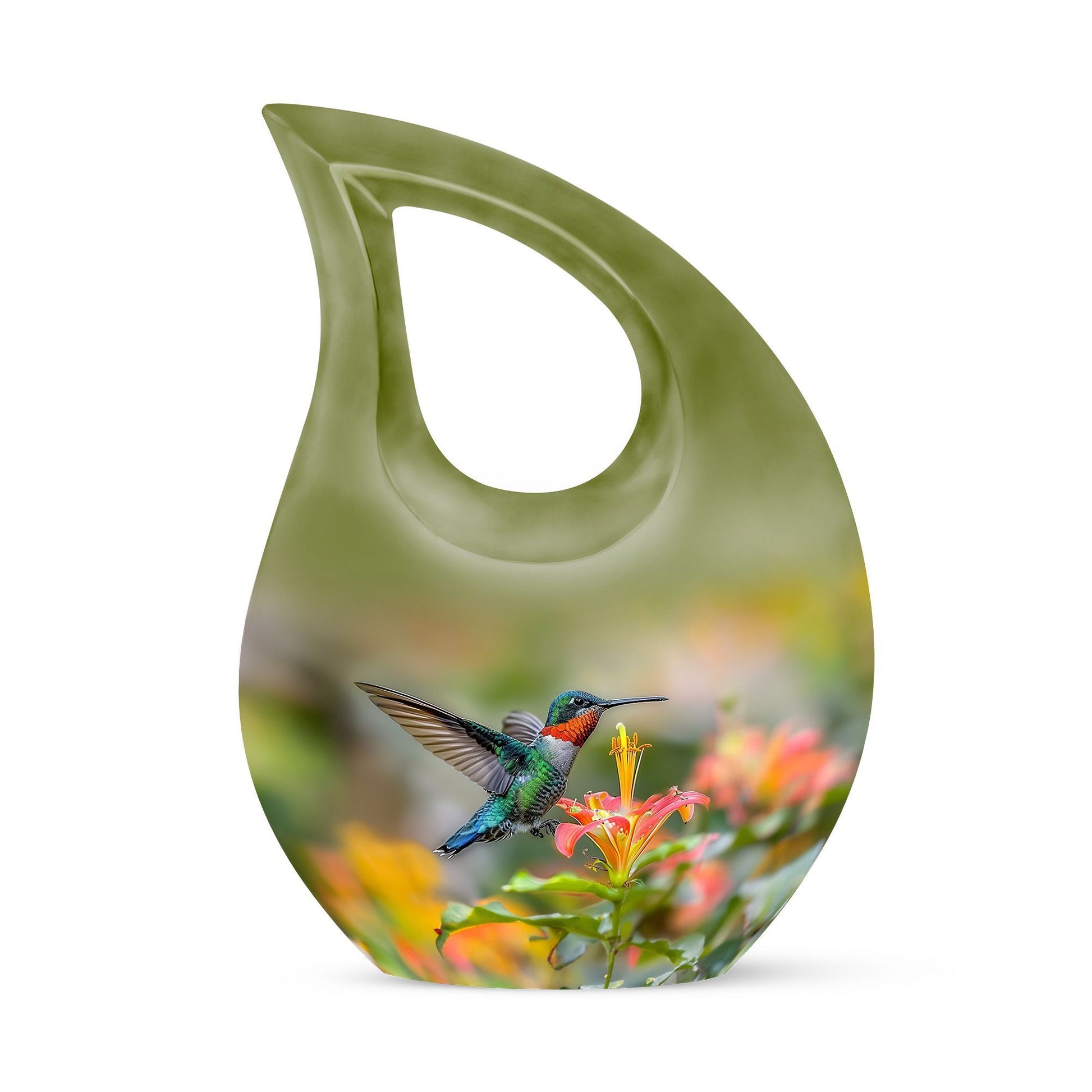 10-inch Humming Bird Cross Drop Memorial Urn,