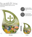 10-inch Humming Bird Cross Drop Memorial Urn,