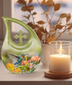 10-inch Humming Bird Cross Drop Memorial Urn,