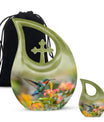 10-inch Humming Bird Cross Drop Memorial Urn,