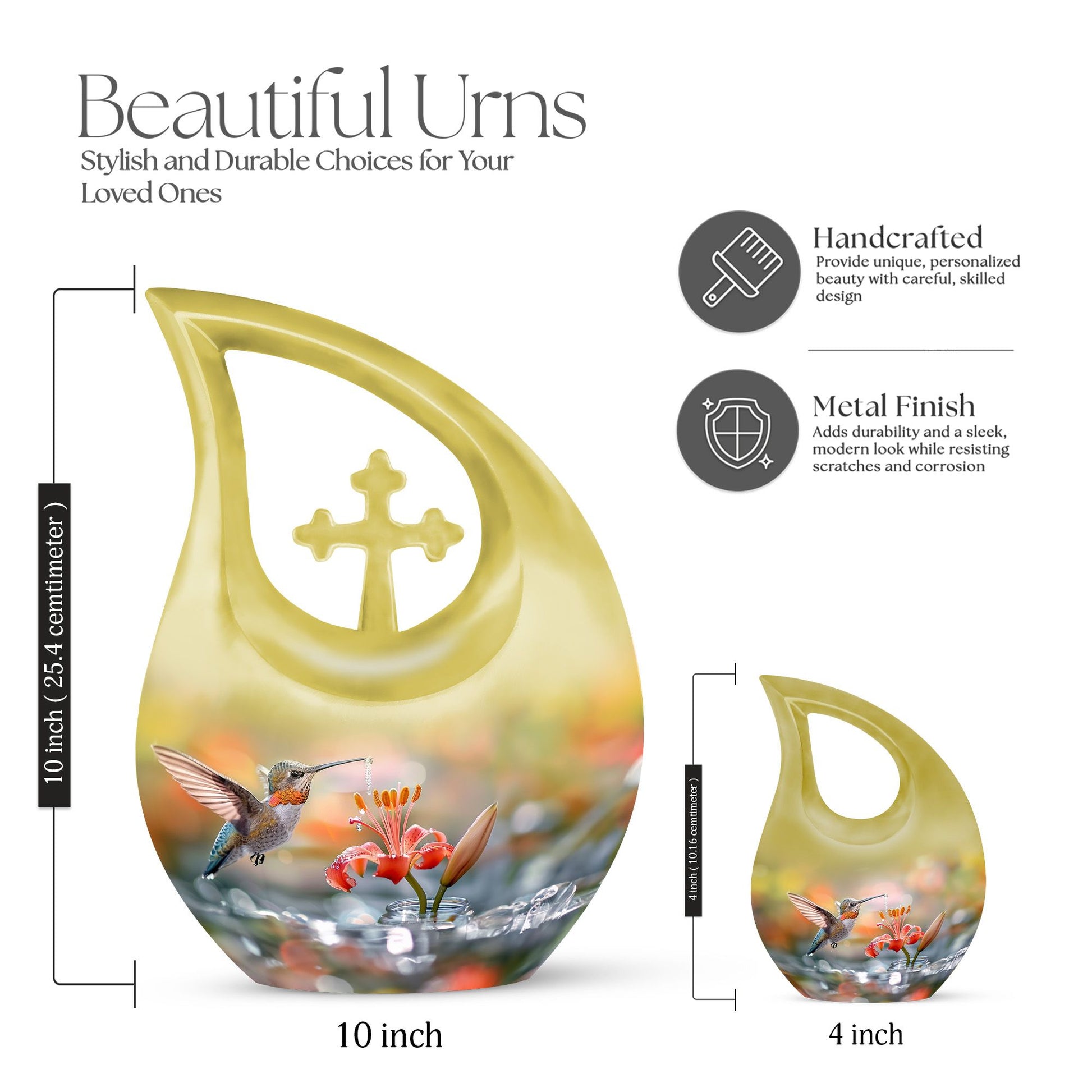 10-Inch Humming Bird Urn, 