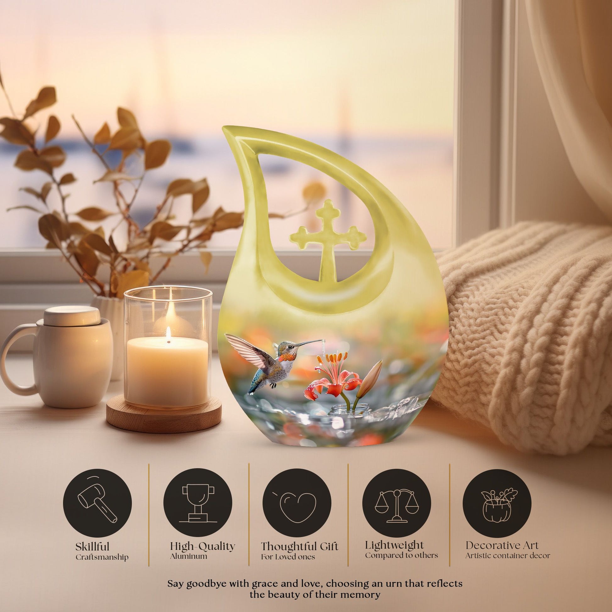 10-Inch Humming Bird Urn, 