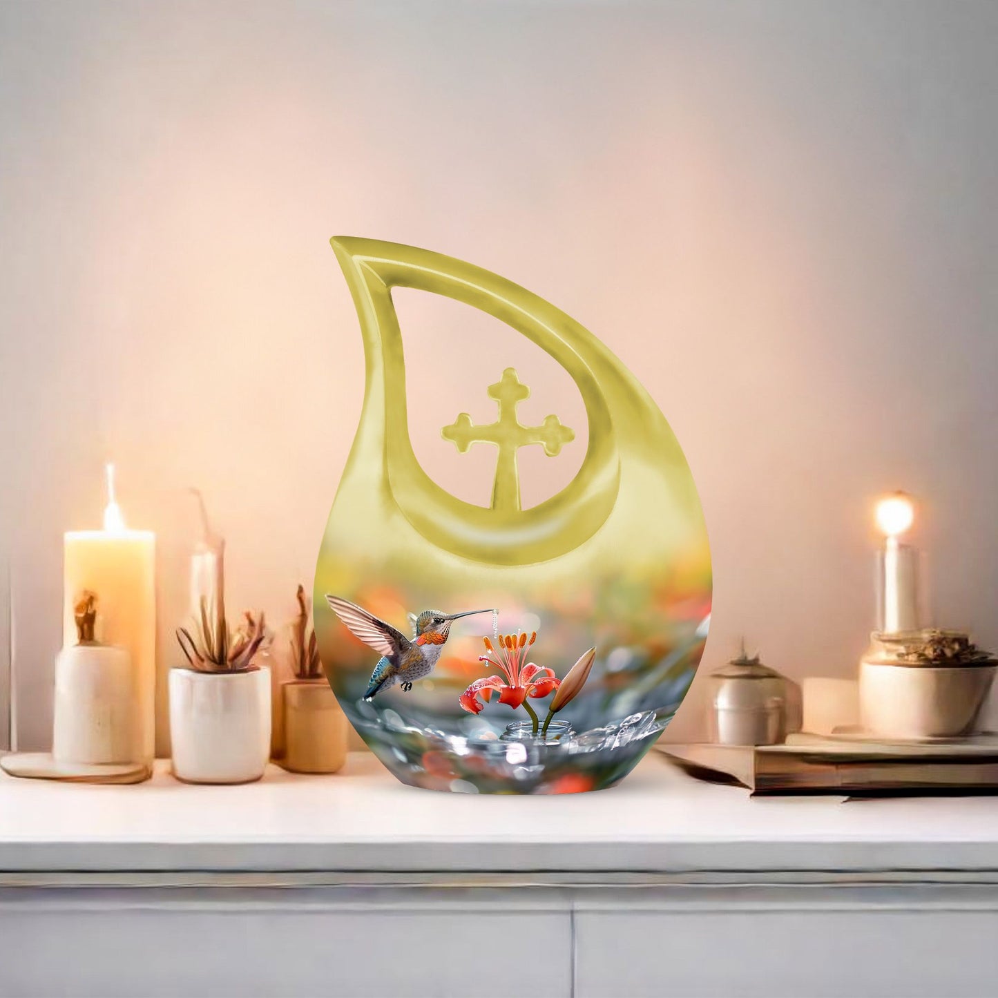 10-Inch Humming Bird Urn, 