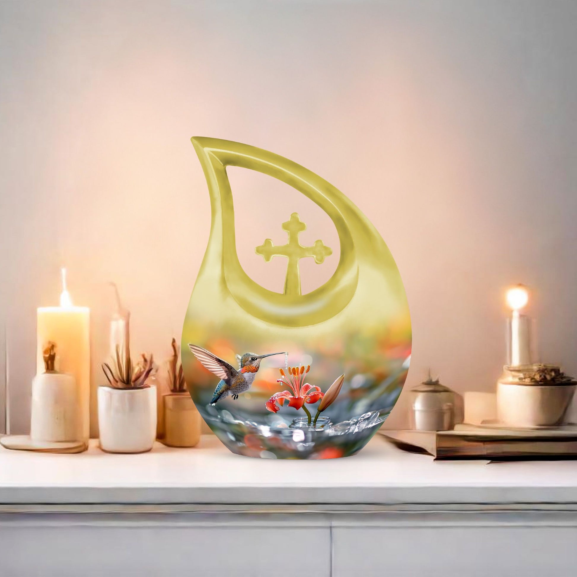 10-Inch Humming Bird Urn, 