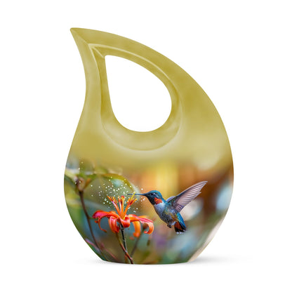 10-inch Humming Bird Cross Drop design Cremation Urn,