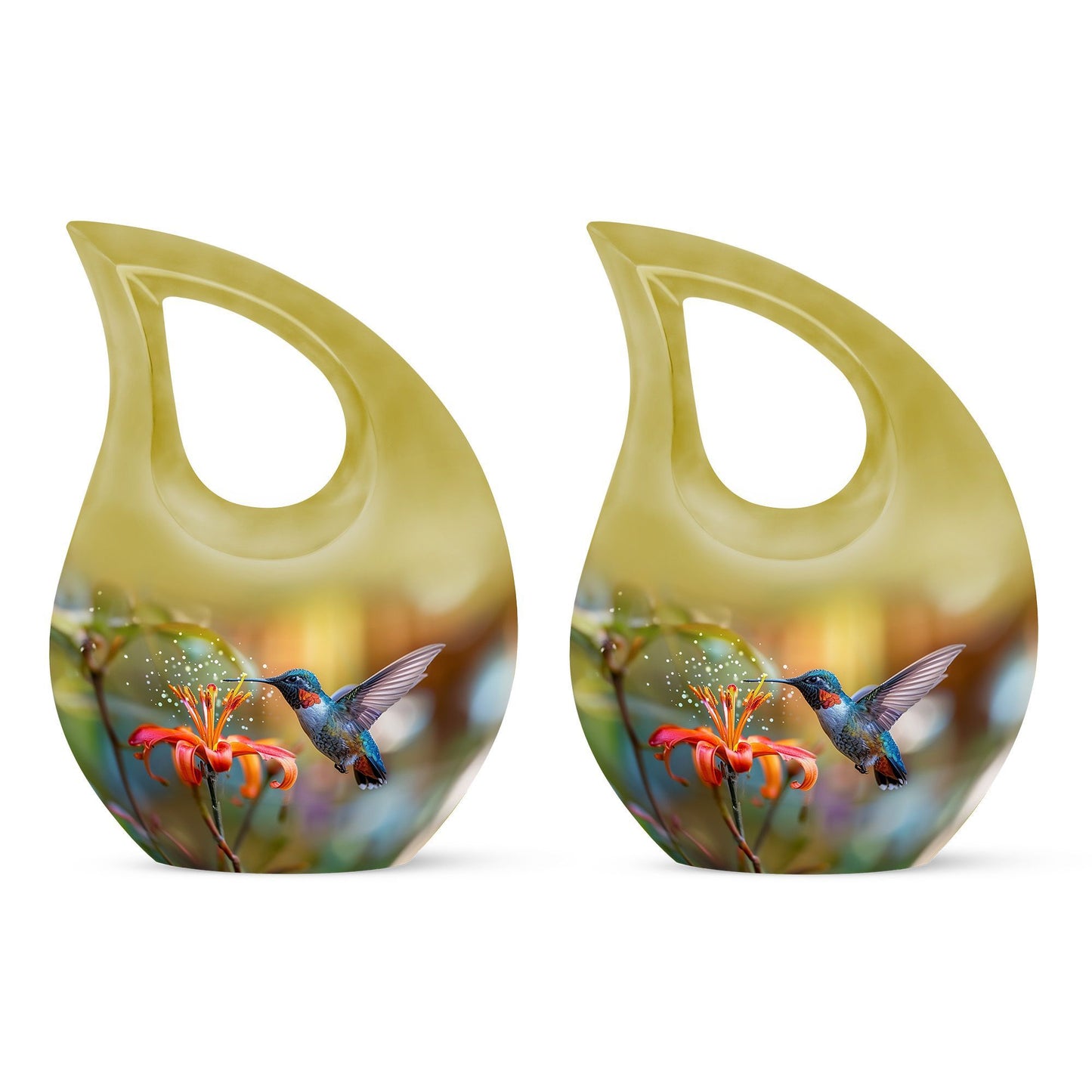 10-inch Humming Bird Cross Drop design Cremation Urn,