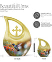 10-inch Humming Bird Cross Drop design Cremation Urn,