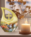 10-inch Humming Bird Cross Drop design Cremation Urn,