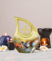 10-inch Humming Bird Cross Drop design Cremation Urn,