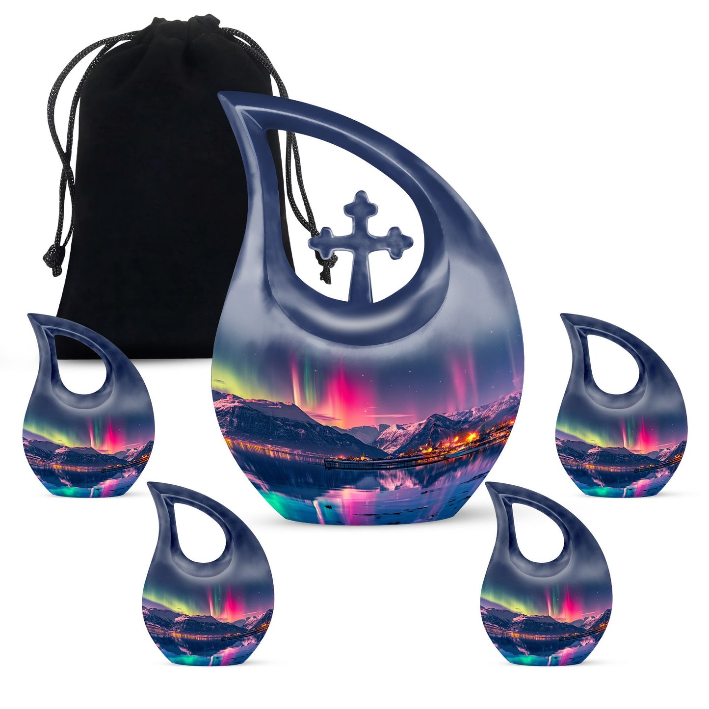 10-inch Aurora Cross Drop Urn