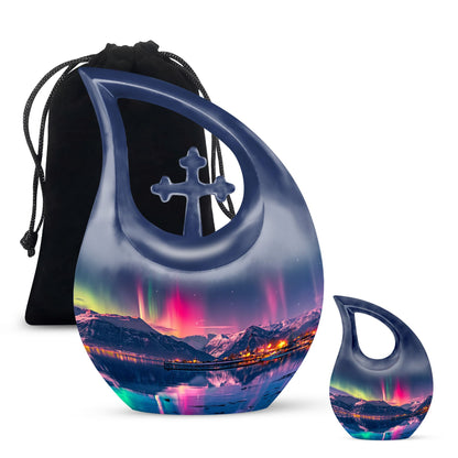10-inch Aurora Cross Drop Urn