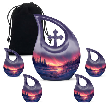 Aurora Cross Drop Pink Urn,