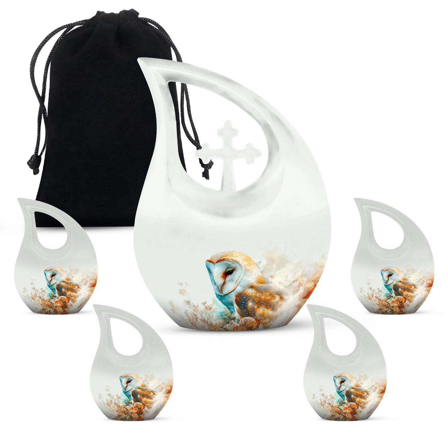 10-Inch Barn Owl design Memorial Urn