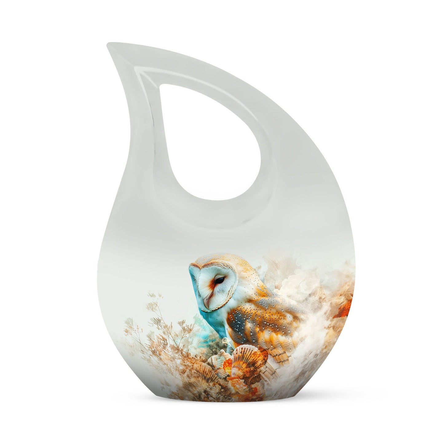 10-Inch Barn Owl design Memorial Urn