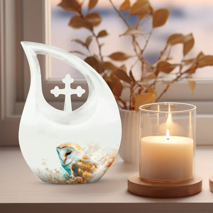 10-Inch Barn Owl design Memorial Urn