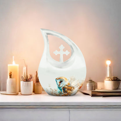 10-Inch Barn Owl design Memorial Urn