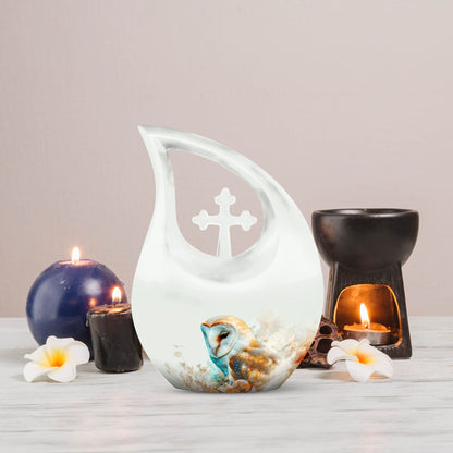 10-Inch Barn Owl design Memorial Urn