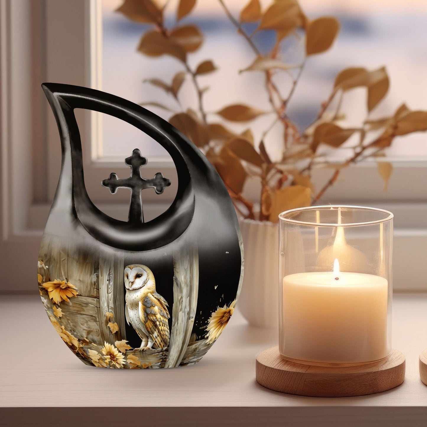 10 inch Barn Owl Urn